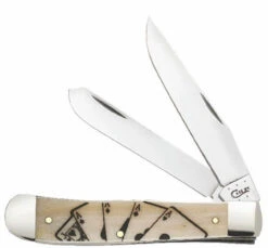 Case Poker Family "Card Hand" Smooth Natural Bone Trapper